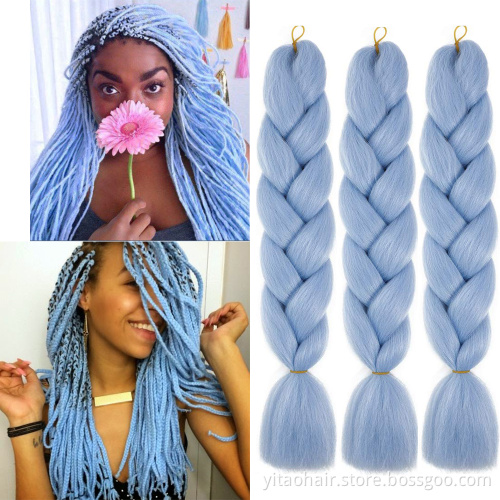 Lowest price Ombre Braiding Hair Light blue ombre red Braiding hair Jumbo Braids Synthetic Hair Extensions